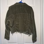 American Eagle Womens Small Olive Green Corduroy Cropped Shacket Jacket Photo 5