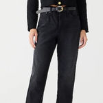 J.Crew  High-Rise Classic Straight Washed Black Jeans, 28 Tall Photo 0