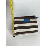 Henri Bendel  Cosmetic Bag Brown White Stripe Blue Strap Photo 9