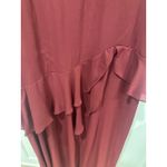 Krissa Burgundy Maxi Dress Ruffle Long Sleeve V Photo 4