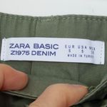 ZARA  Womens Pleated High Waisted Straight Leg Pants Size S Green Grunge‎ Preppy Photo 3
