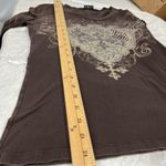 Katydid Long Sleeve cross wings studded rhinestones affliction style Read desc. Brown Photo 3