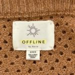 Aerie Offline by Women's Brown Perforated Knit Oversized Sweater Medium Soft Photo 5