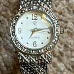 C brand women’s vintage silver/crystal bangle bracelet watch one‎ size Silver Photo 0