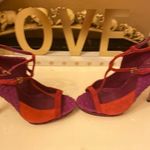 Brian Atwood PURPLE & ORANGE STILETTO SHOES SIZE 7 Photo 9