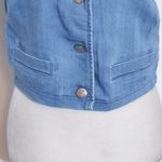 Denim Blvd . Denim Button-Up Vest with Strappy Back NWT Sz Large Cropped Vest Photo 1