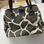 Dooney & Bourke Giraffe Print Canvas Shoulder Tote Bag Leather Trim Vintage Y2K Photo 2