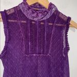 Free People tunic lace purple faded burn out dyed ruffled dark academia grunge Photo 1