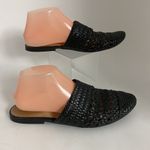 Salt + Umber Black Woven Leather Weaves Mules Slip On Flats Women’s 9 Feminine Photo 1
