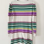 Free People Sweater Striped Multicolor Knit Long Sleeve Dress Small Photo 2