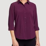 Eddie Bauer - Light Purple Women's Button-Down Shirt Size L Photo 8