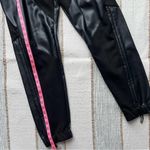 Maniere De Voir Black Flaux Leather High Rise Joggers Women’s Size US 10 Photo 1