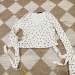 Brandy Melville ballerina tie front crop top Cottagecore Coco Floral Long Sleeve Photo 1
