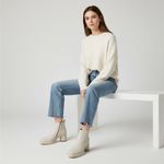 Ecco Shape Sculpted Motion 35 Women’s Sz 8.5 Cream Leather Platform Ankle Boots Photo 2