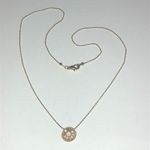 Gold Tone Dainty Pink CZ Rhinestone Boho Pendant Necklace Photo 1