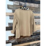Chico's  Jacket Tan Brown Faux Fur Collar Buttons 3/4 Sleeves Sz 2 or large Photo 2