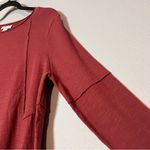 Sundance  Long Sleeve Shirt Asymmetrical Raw Hem Rust Orange Size XS Cotton Photo 4