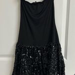 Annice Strapless Black Sequin Mini Dress Photo 2