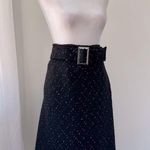 Valerie Stevens Vintage ‘90s Black & Pink Belted Knee Length Skirt Photo 3