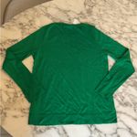 J.Crew NWT Teddie Kelly Green Cotton Pullover Sweater Sz L Small hole Incl patch Photo 5