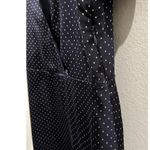 ZARA  Navy Blue White Polka Dots Short Sleeve V-Neck Mini Dress Photo 4