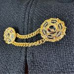 St. John Collection  Jacket Womens 4 Black Knit Full Zip Up Chain Link Button Photo 3