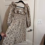 Hyacinth House Puff Sleeve Lavender Floral Ruffle Freesia Mini Dress Blue Size M Photo 9