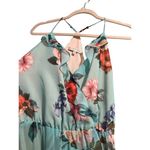 Lavender Brown Blue Floral High Low Spaghetti Strap Dress Sz. M Photo 5