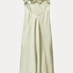 ZARA dress maxi Midi sage Lingerie light olive green satin Effect Wedding Party Coctail Photo 12