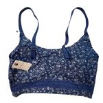 Lucky Brand NWT 1X Floral Comfort Bra Blue Stretch No Wire Boho Cottagecore Photo 4
