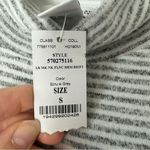 White House | Black Market WHBM Gray Ruffled Hem Sweater Striped Mock Neck Shift Dress Size Small Photo 6