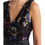 Eliza J Sequin Floral Maxi Gown V-Neck Nlack Women’s 10 belt/sash not included Photo 2