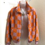 Art Class orange Pink purple checkered zip up fleece faux fur jacket  Kids XXL, Womens Med. Photo 0