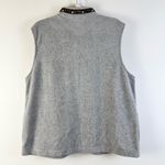 Susan Graver QVC Polar Fleece Vest Grey Floral Medium Trim Cozy Soft NWT New Photo 4