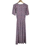 BODEN NWT Ruffle Paisley Jersey Midi Dress D0283 Size 4L Pockets Stretchy Waist Blue Photo 6