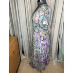 Leslie Fay maxi dress purple green abstract 1990s Photo 5