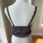Band of Gypsies  Navy Blue Red Floral Bustier Cropped Tank Top Size Small Photo 4