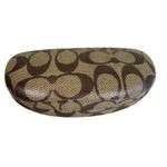 Coach  Signature C Monogram Brown Hard Clamshell Eyeglass Case Photo 1