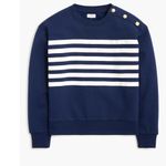 J.Crew NWT Striped button-shoulder crewneck pullover Photo 2