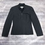 Escada Gray Wool Blend Gold Tone Zipper V Neck Mandarin Collar Blazer Jacket 34 Size undefined Photo 6