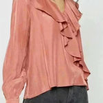 Moon River Moon River Rust Unbalanced Ruffle Top Size XS Photo 0