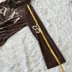 Essue  Women’s Paris full zip  Hooded Toffee Velvet Jacket Brow /Cream Medium Photo 7