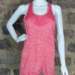 Reebok  Tank Top Woman's Size Medium Pink Space‎ Dye Racer Back Mesh Yoga Workout Photo 0