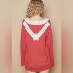POL  Lace Flower Patch Long Sleeve Long sleeve top Size Large Photo 1