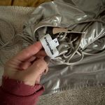 superdown Nwt lexie metallic halter top lace up back asymmetrical silver s Photo 3