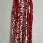 Max Studio  Handkerchief Halter Dress Orange Aztec Swing Fall Cowgirl Resortwear Photo 0