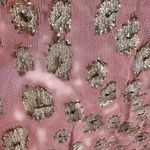 Anthropologie  Maeve Long Sleeve Tie Neck Mini Dress Pink Rose Metallic Large NWT Photo 9