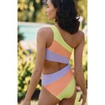 Beach Riot NEW Joyce One Piece Ribbed Cutout Swimsuit One Shoulder Ribbed Large Photo 1