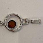 Lia Sophia Lía Sophia Women’s Bracelet Silver-Tone Circles Brown Yellow Gemstones Metallic Photo 3