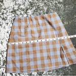 Aritzia Sunday Best Plaid Blue/Tan Mini Skirt Photo 7